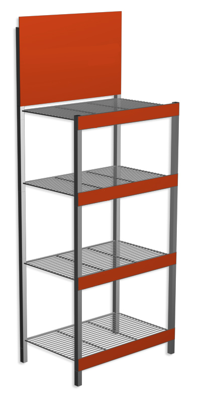 Floorstand with Wire Shelves